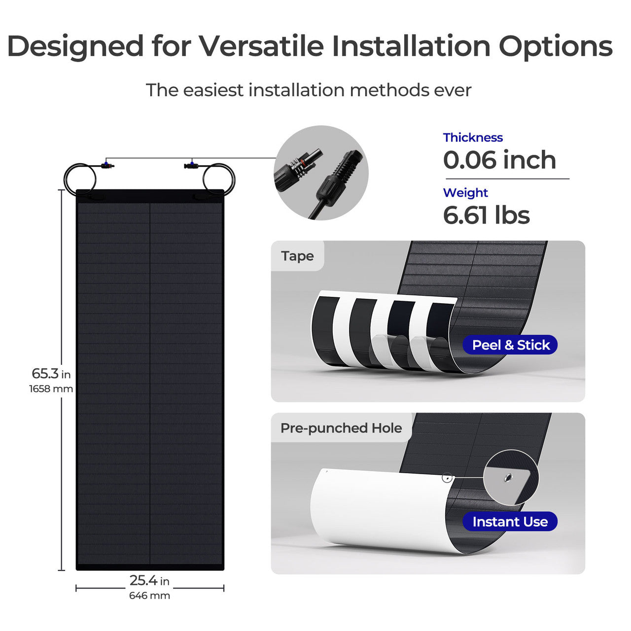 REGO 12V 150W Flexible and Lightweight Adhesive Thin-film Solar Panel CIGS