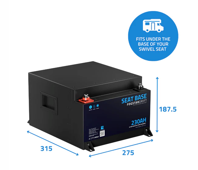 Seat Base Fogstar 12V 230Ah Lithium Leisure Battery