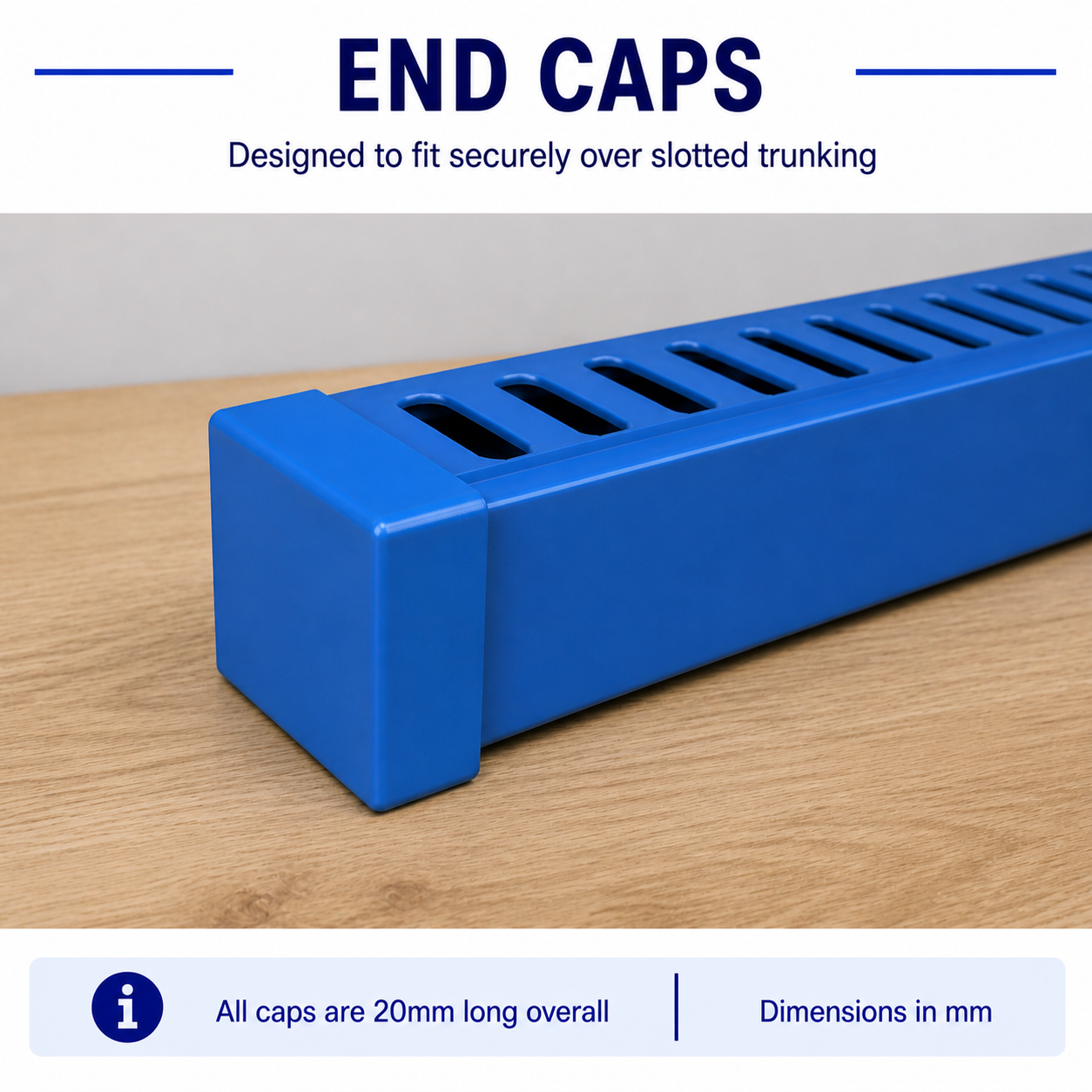 Victron Slotted Trunking End Caps (Pack of 5) - Blue, Grey & Black