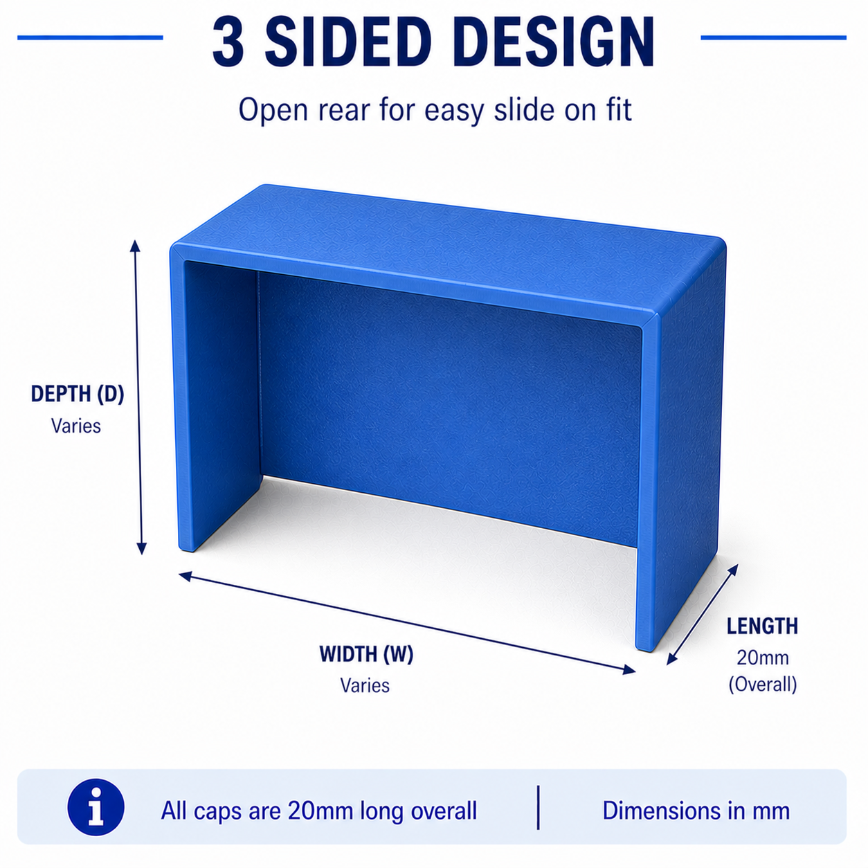 Victron Slotted Trunking End Caps (Pack of 5) - Blue, Grey & Black