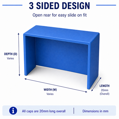 Victron Slotted Trunking End Caps (Pack of 5) - Blue, Grey & Black