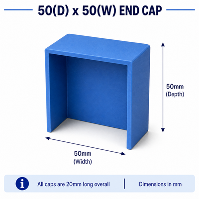 Victron Slotted Trunking End Caps (Pack of 5) - Blue, Grey & Black