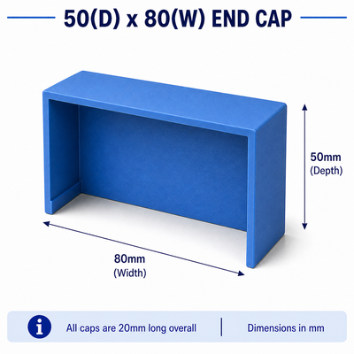 Victron Slotted Trunking End Caps (Pack of 5) - Blue, Grey & Black