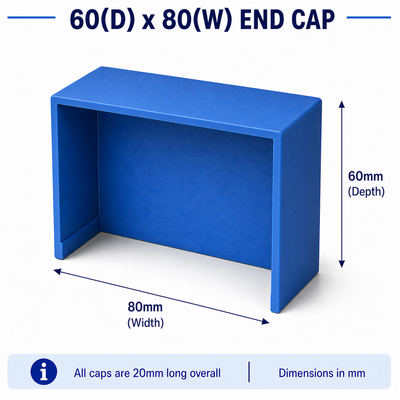 Victron Slotted Trunking End Caps (Pack of 5) - Blue, Grey & Black