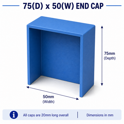 Victron Slotted Trunking End Caps (Pack of 5) - Blue, Grey & Black