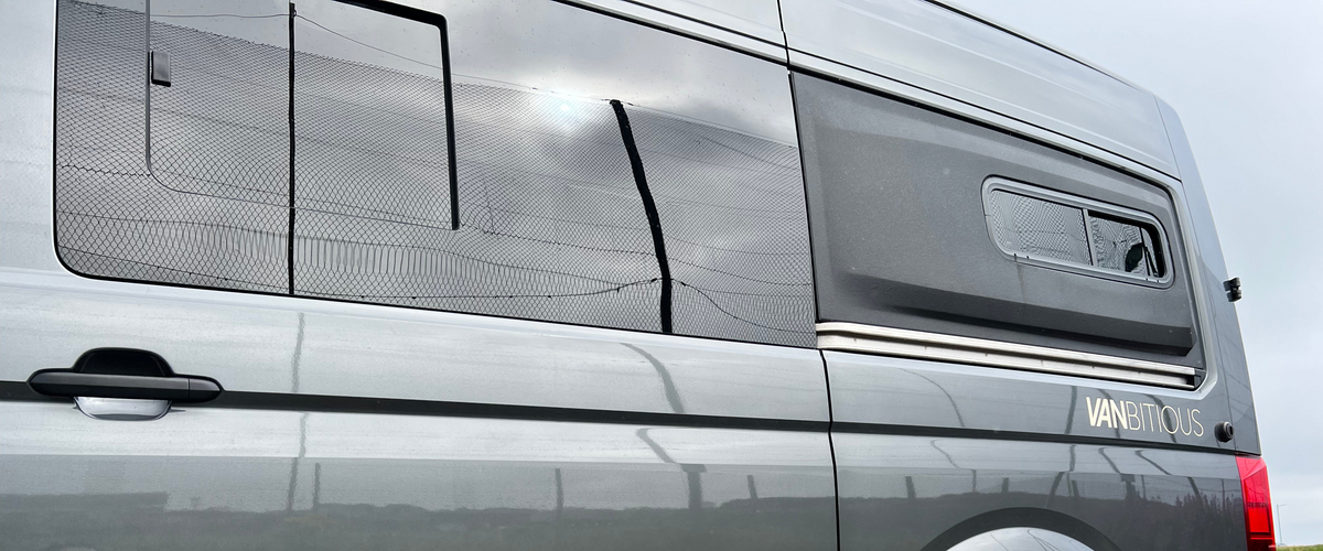 Vanbitious campervan with professionally fitted bonded windows